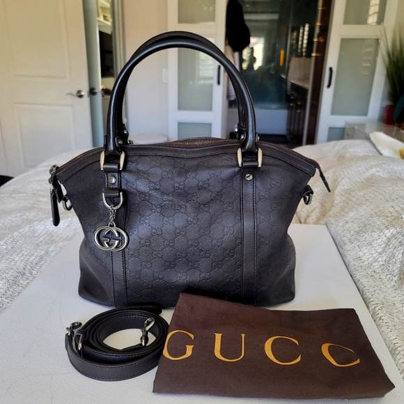 Gucci Leather Guccisima GG Charm  Sachel Bag - Picture 14 of 14